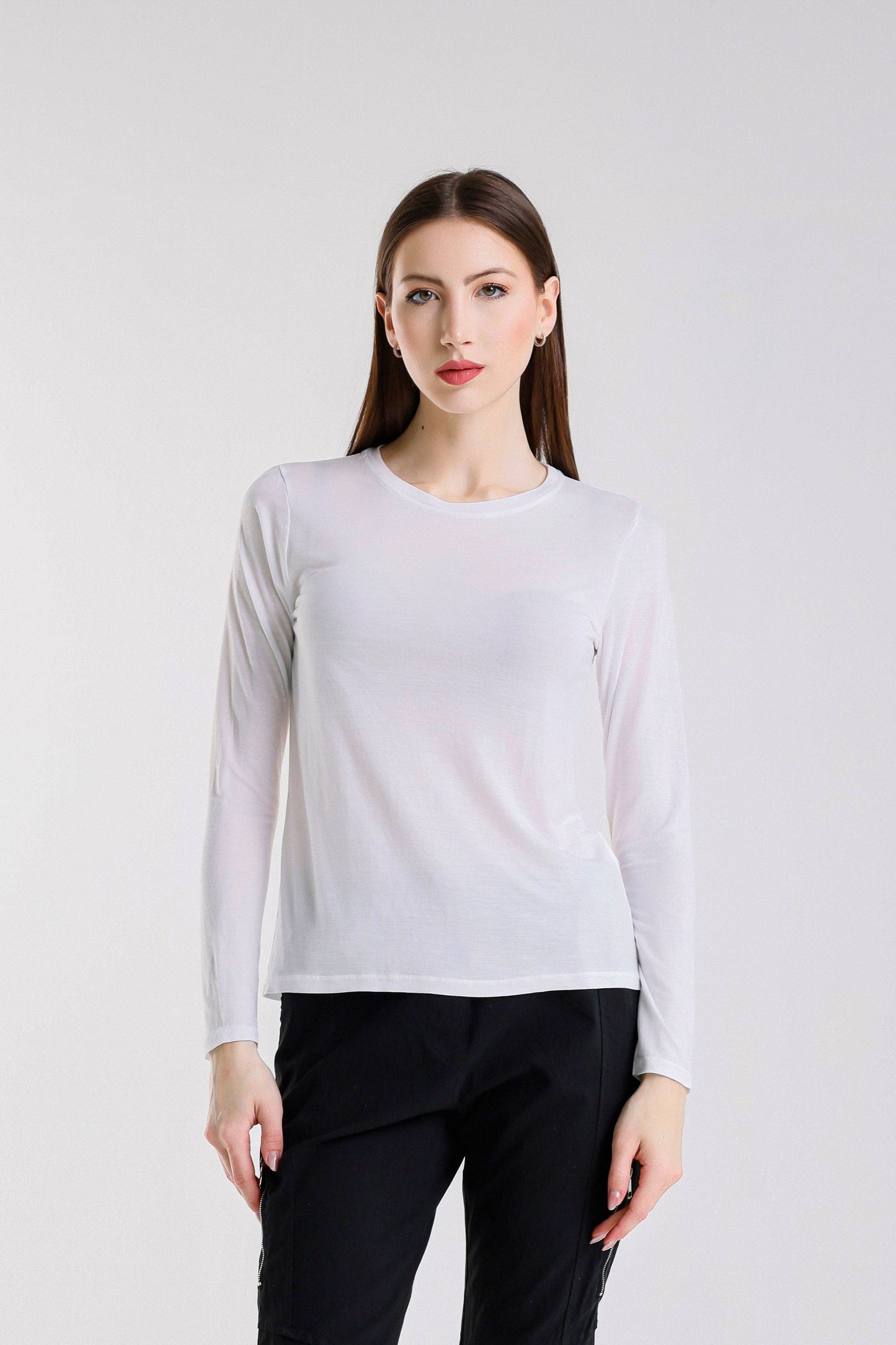 Renata Long Sleeve Crew Neck Tee (BLS432)