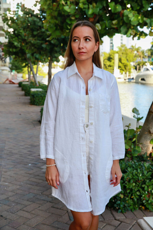 Linen Button Up Tunic/Dress