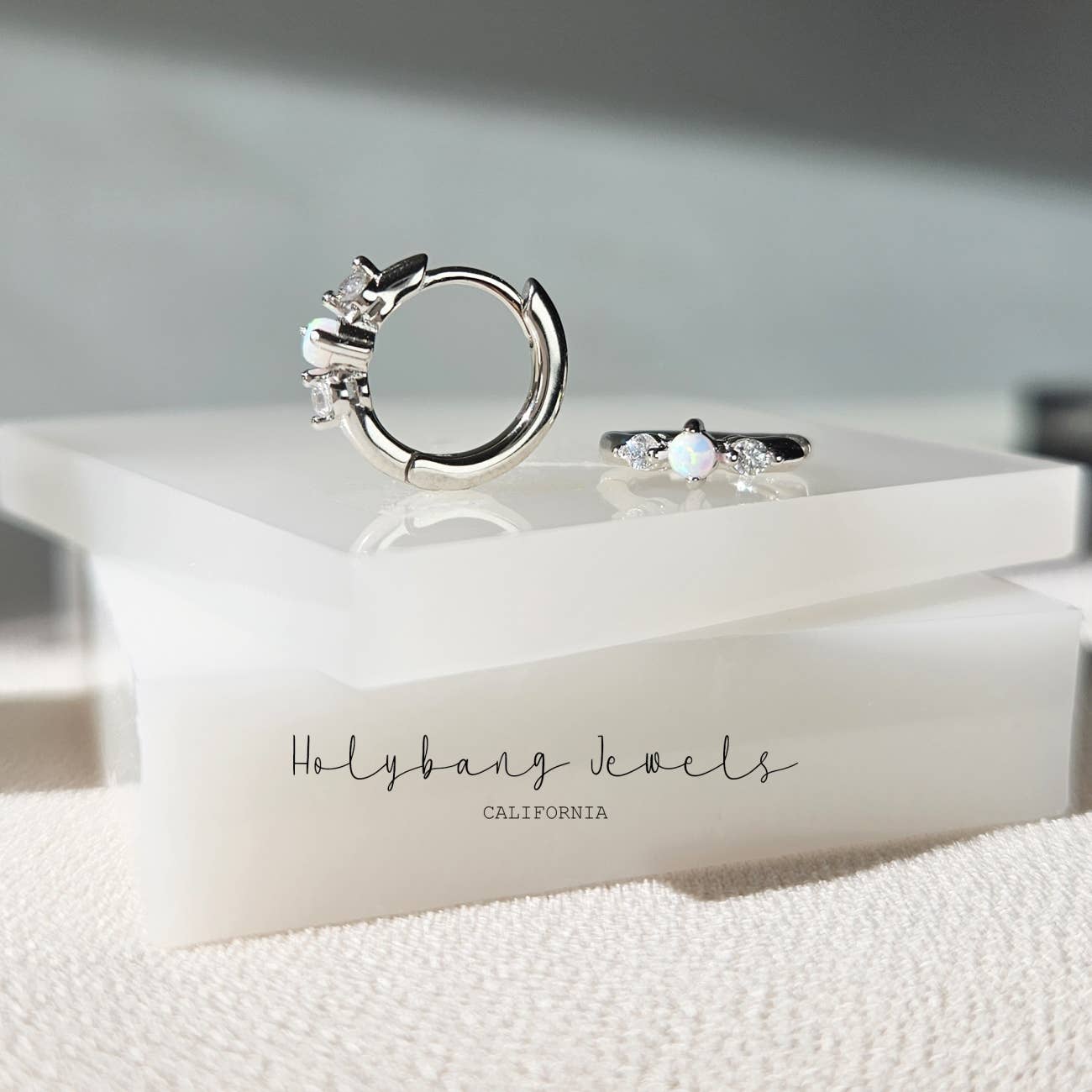 OPAL HUGGIE EARRINGS - E-H1252