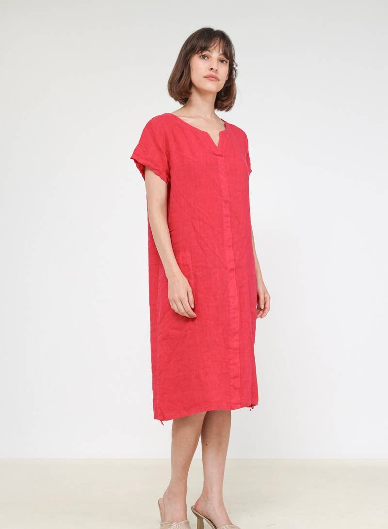 37692 TUNIC IN 100% LINEN: COPPER