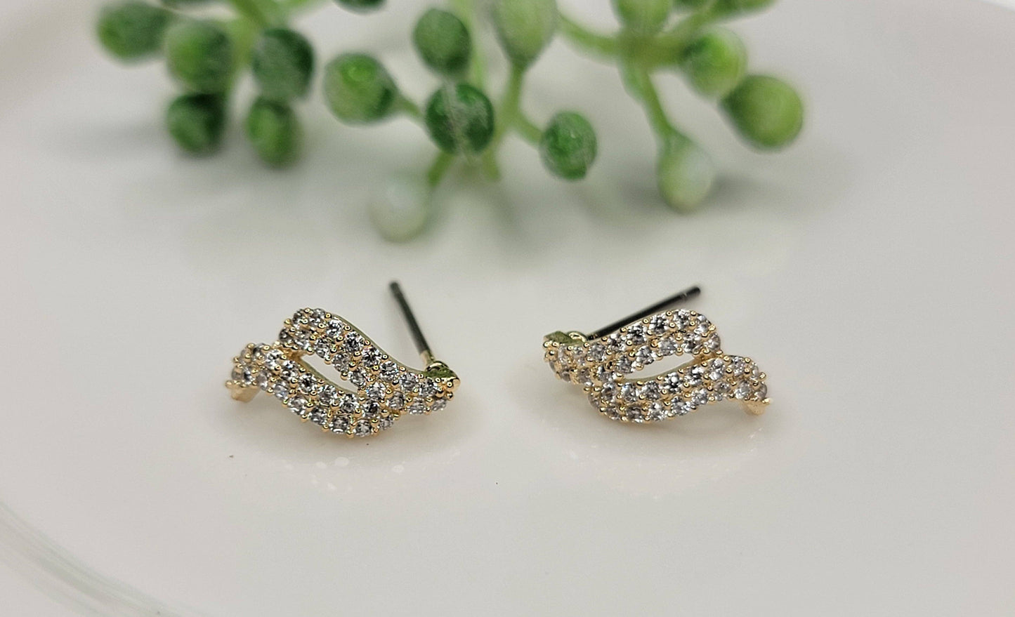 Cz Post Earrings - 1/2" Length