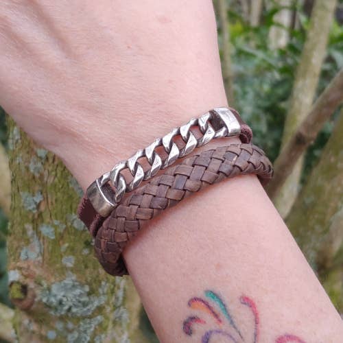 Men's Braided Leather Bracelet, Women's Bracelet, Pegasus