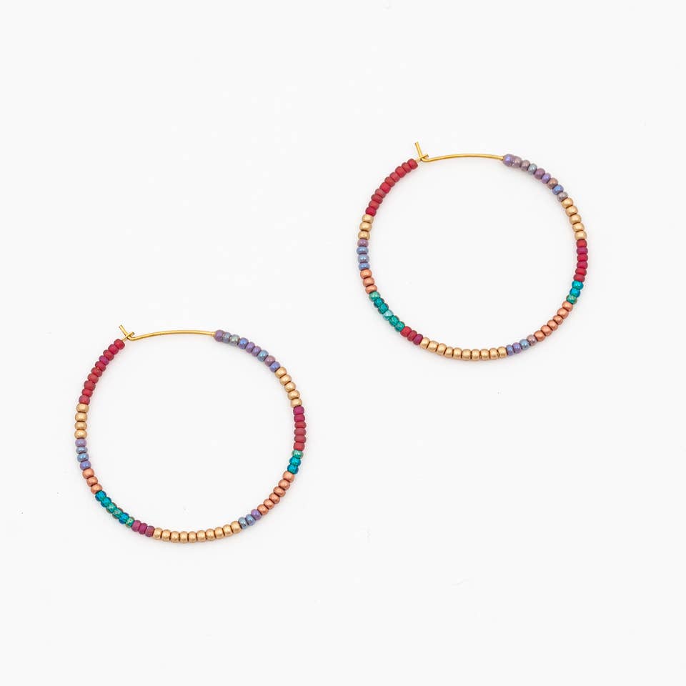 Beaded Hoop Earrings