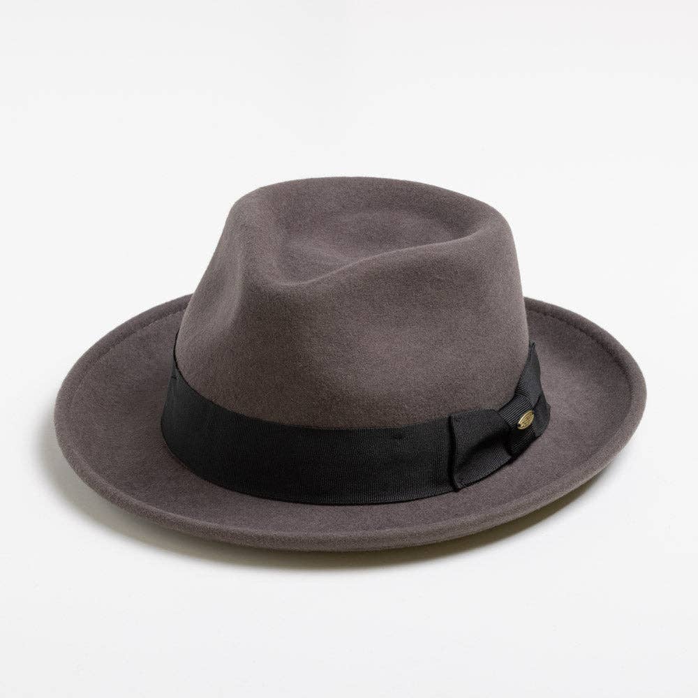 Mens Winter Wool Felt Crushable Fedora Hat- Bristol