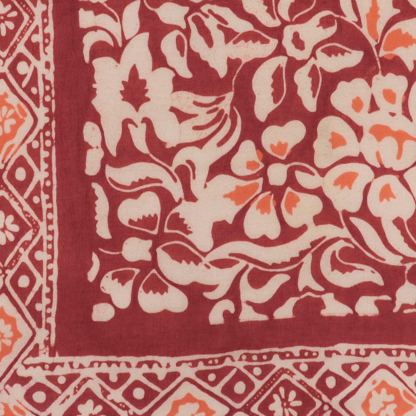 Hand Dyed Batik Bandana, Plum Haze, Floral, Purple, Scarf, 100% Cotton