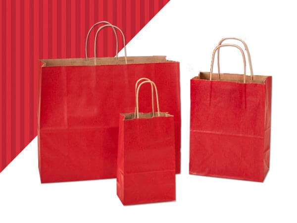 Recycled Shadow Stripe Kraft Paper Retail Shopping Bags