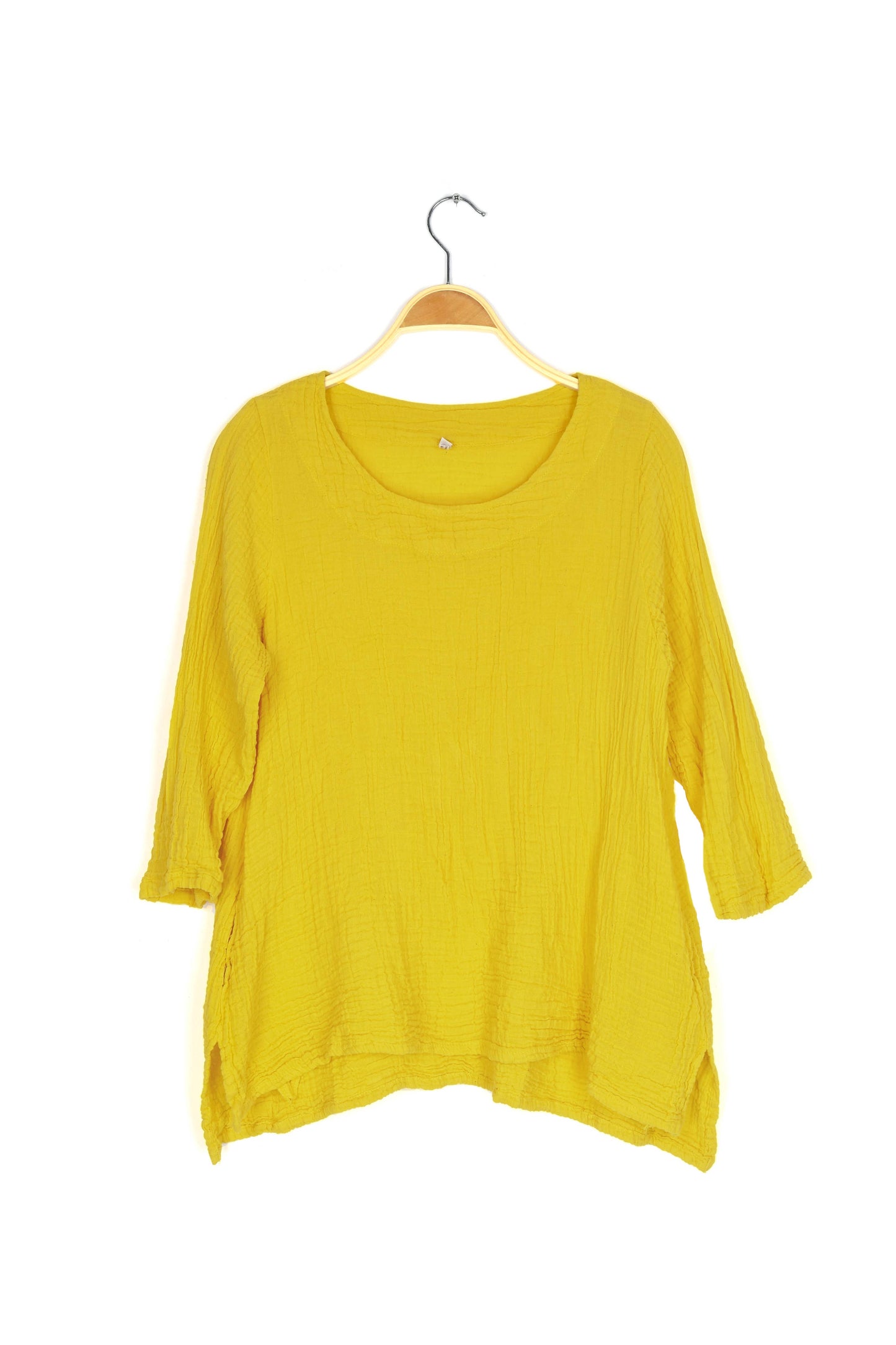 Crinkle Cotton Long Sleeve Tunic-03477 (S/M, L/X, XXL)
