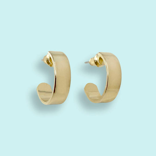 Gold Round Hoop Earrings