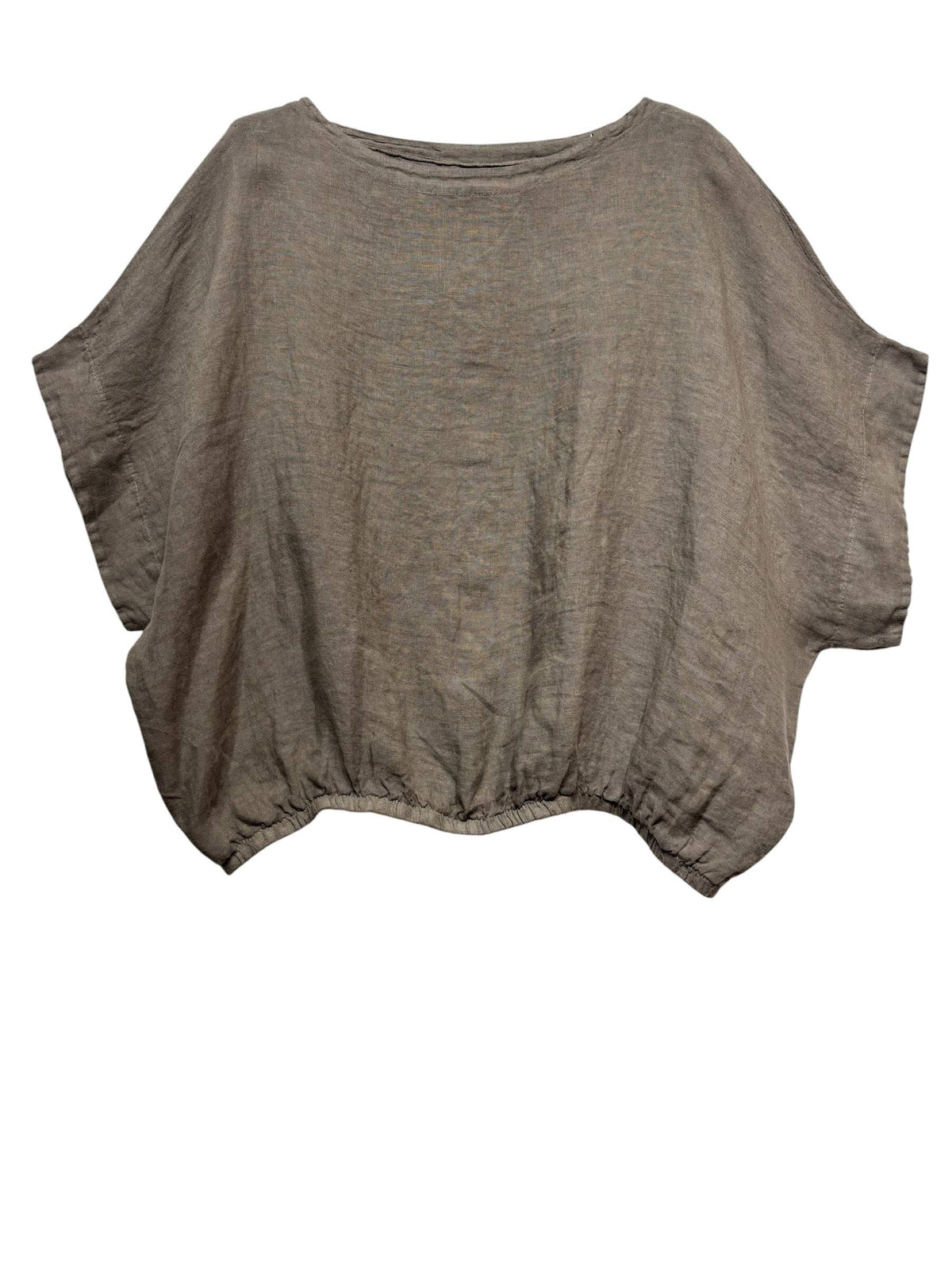 9558 Oversized linen tunic with elasticated hem