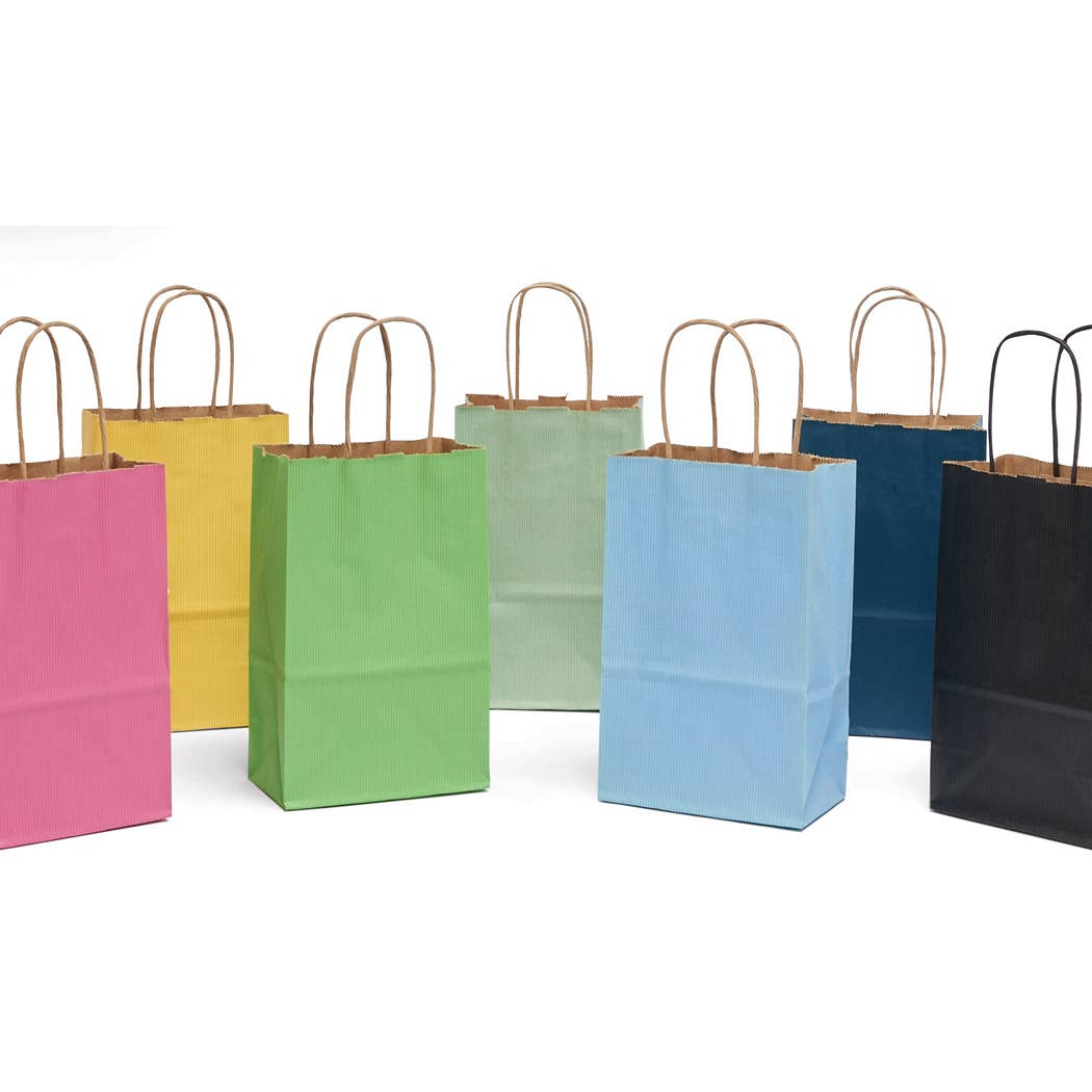 Recycled Shadow Stripe Kraft Paper Retail Shopping Bags