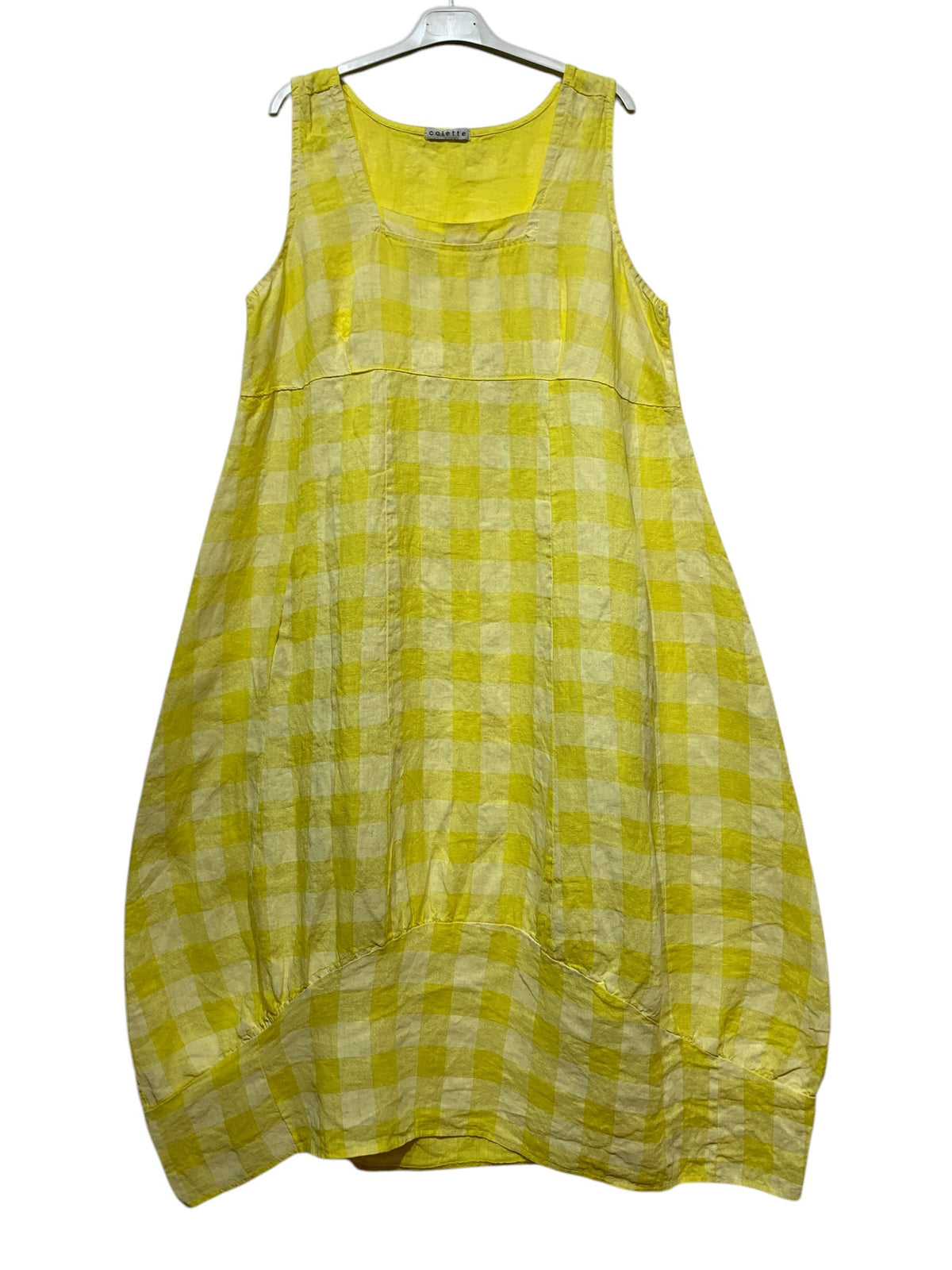 322 LINEN DRESS WITH VICHY CHECKS: CACCIU