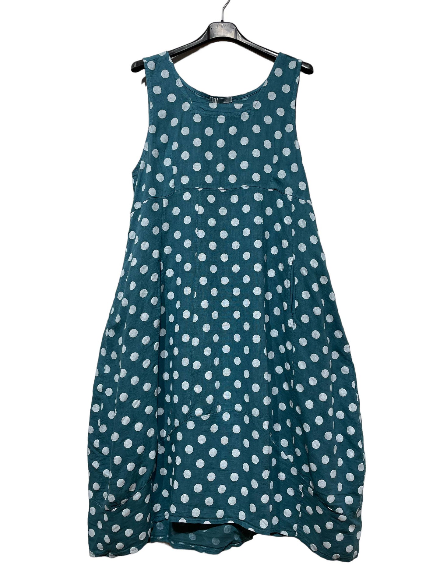 322 POLKA DOT DRESS IN LINEN SPRING SUMMER CLOTHING