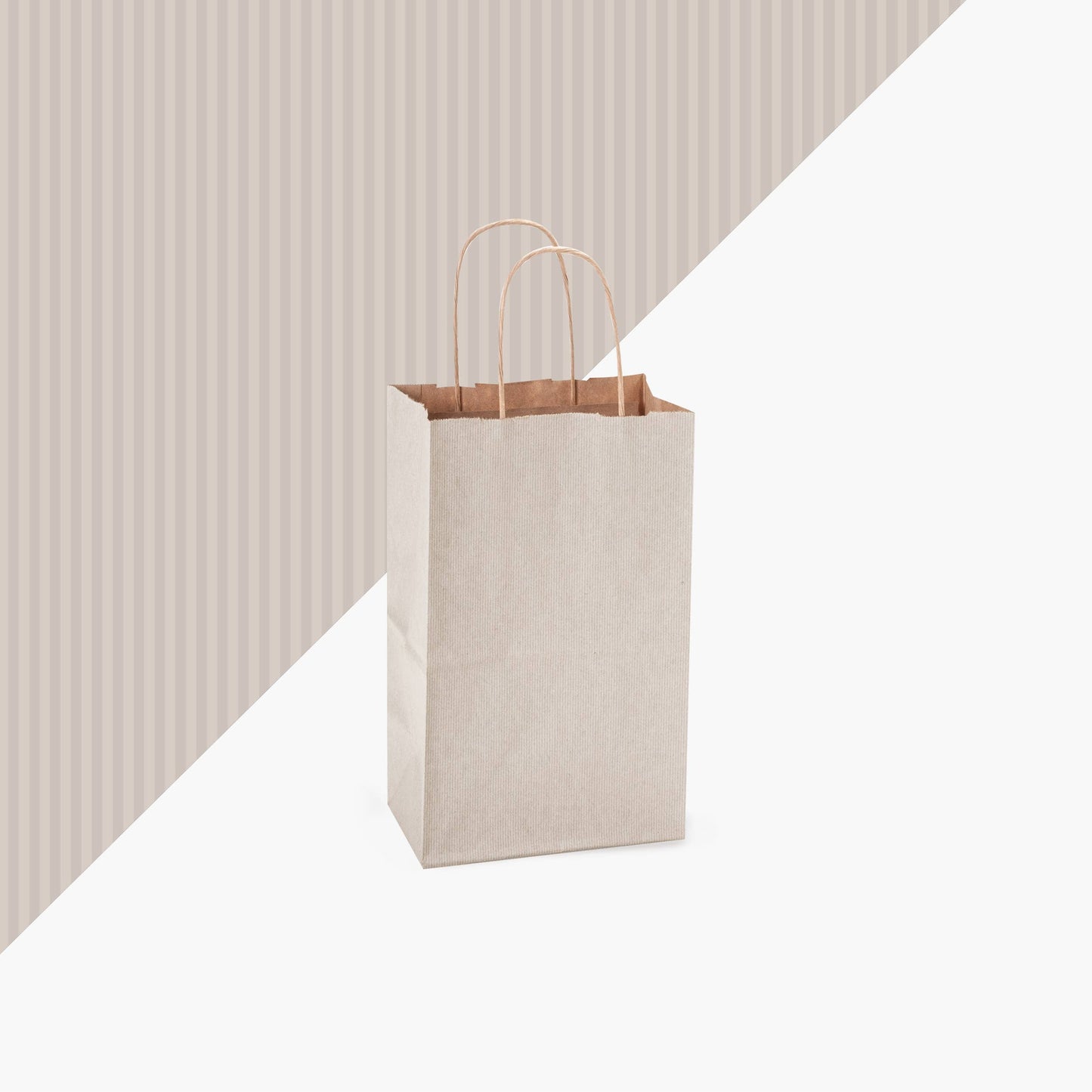 Recycled Shadow Stripe Kraft Paper Retail Shopping Bags