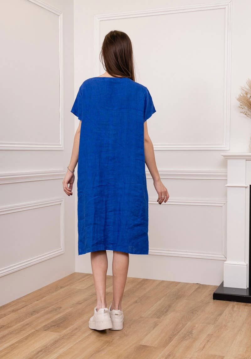 37692 TUNIC IN 100% LINEN: COPPER