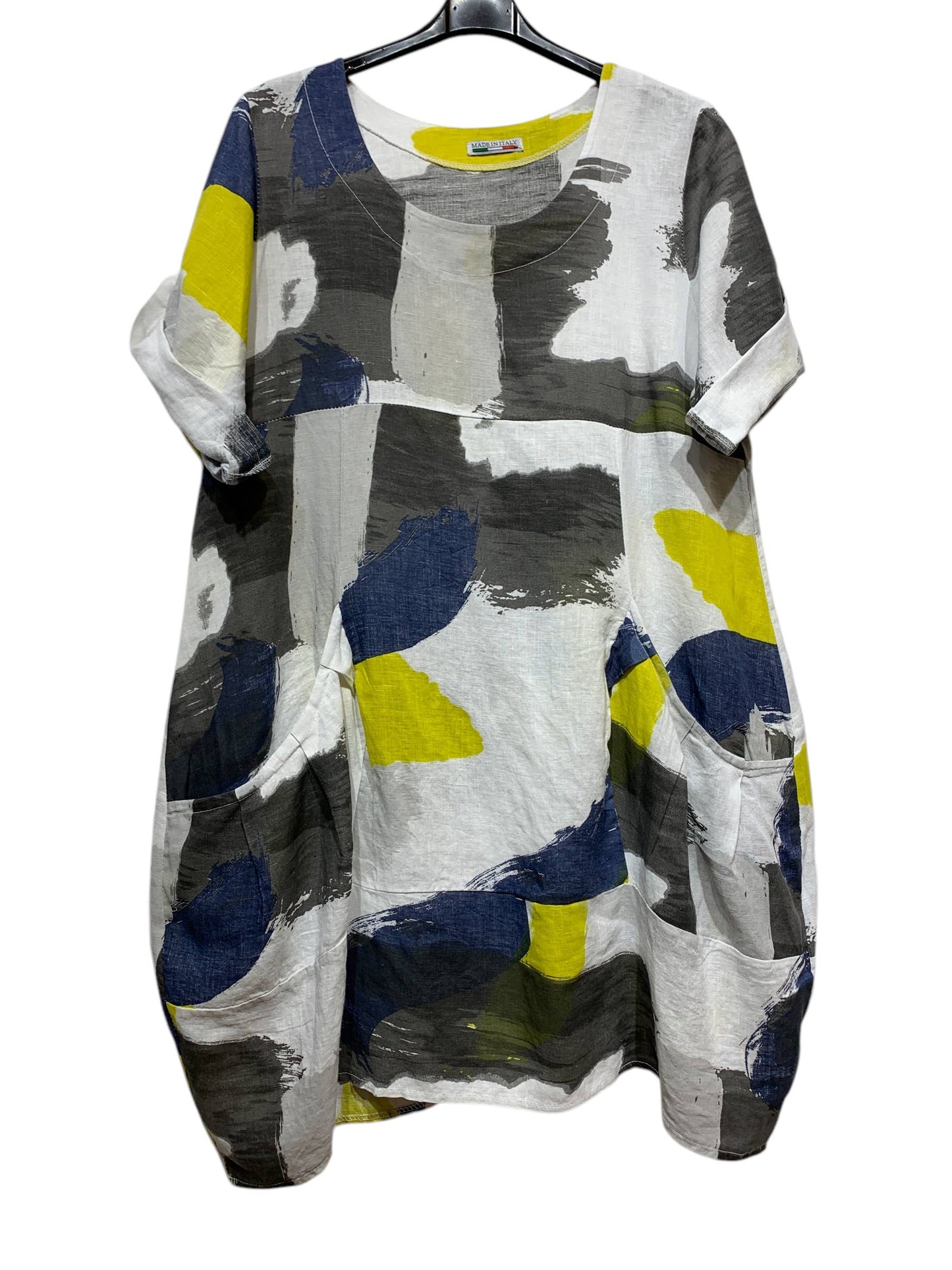 LINEN DRESS 0423 SPRING SUMMER CLOTHING ABSTRACT PATTERN