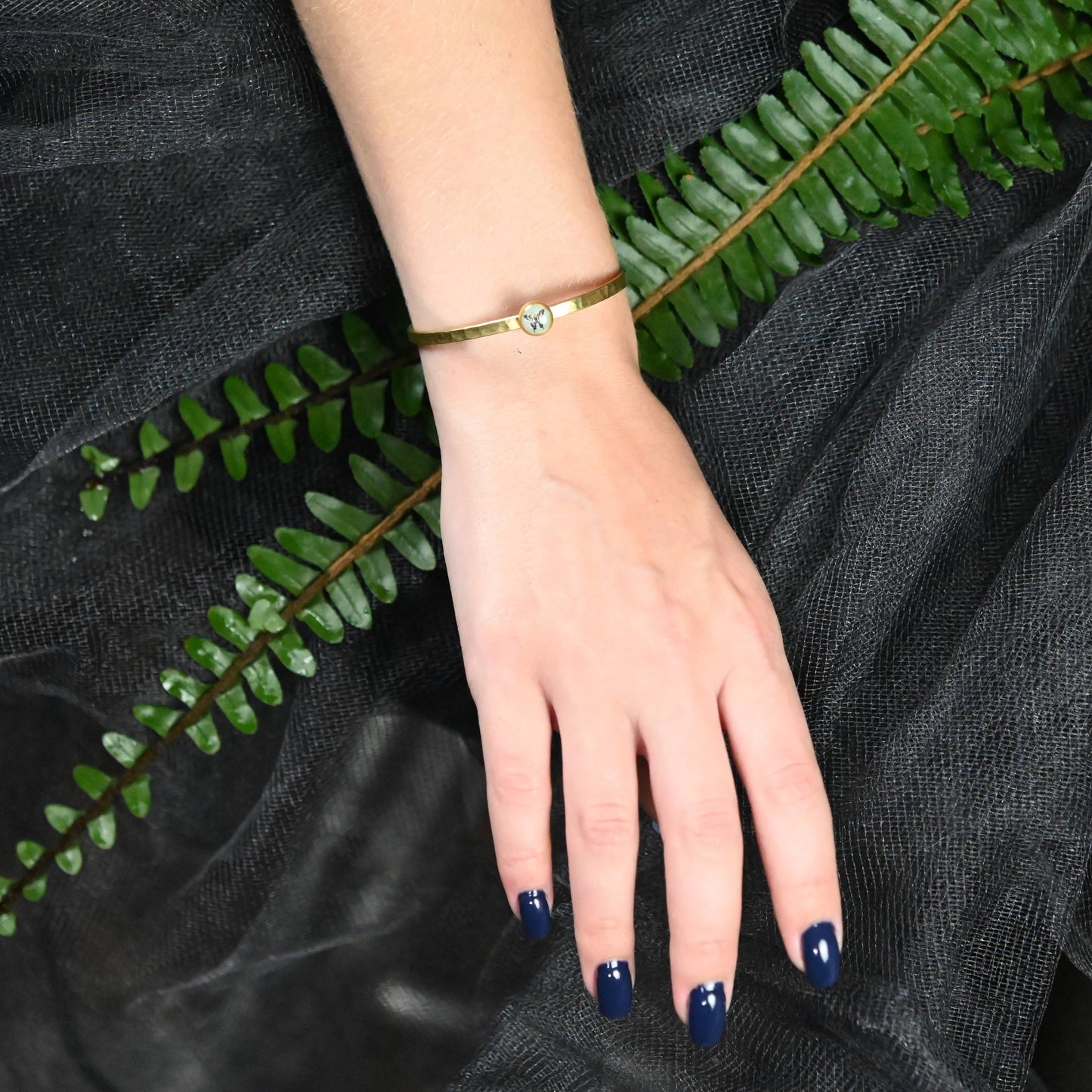 Thin Brass Cuff w/ Picture Image (Fuck)