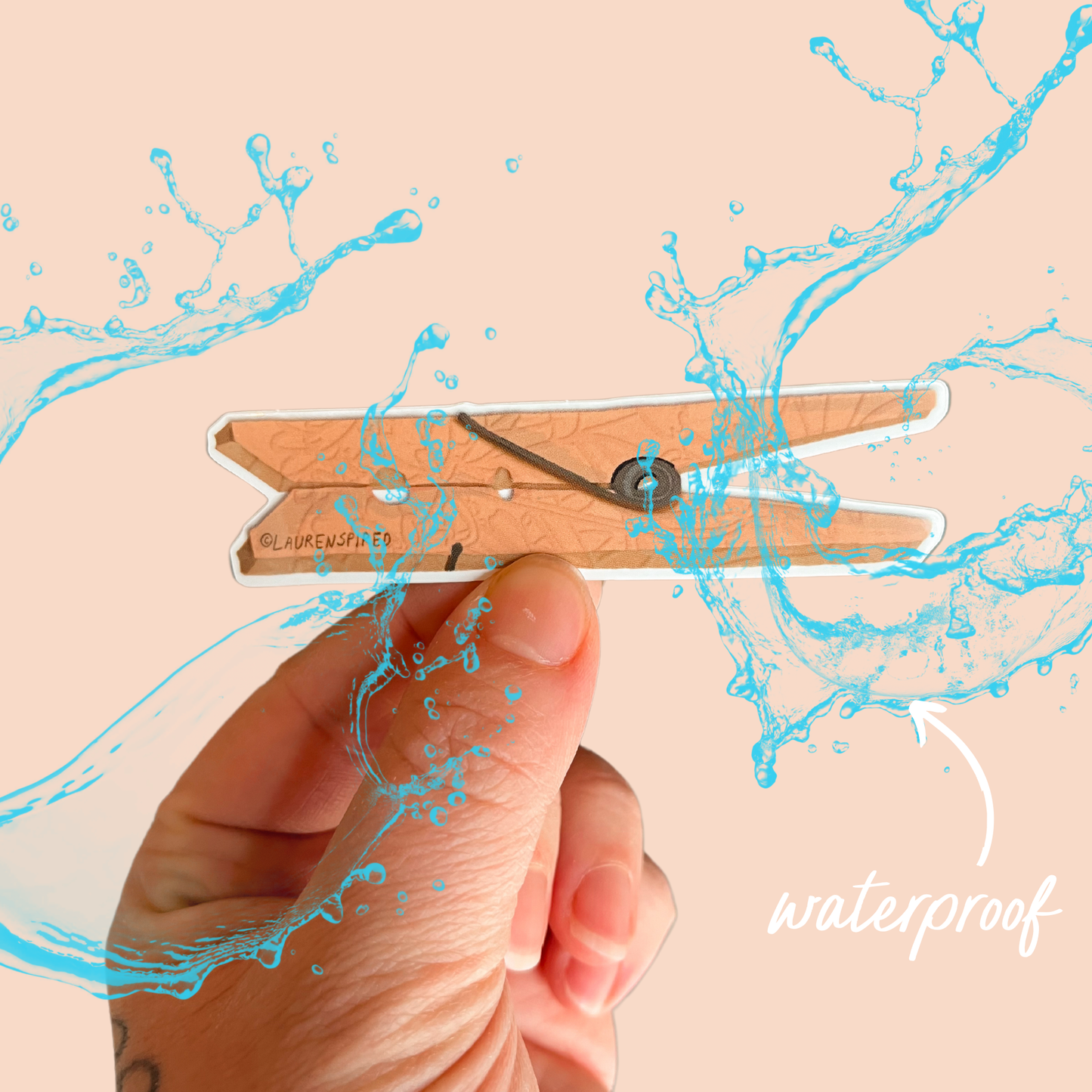 Clothespin Vinyl Stickers, Simple Life Sticker, Laundry