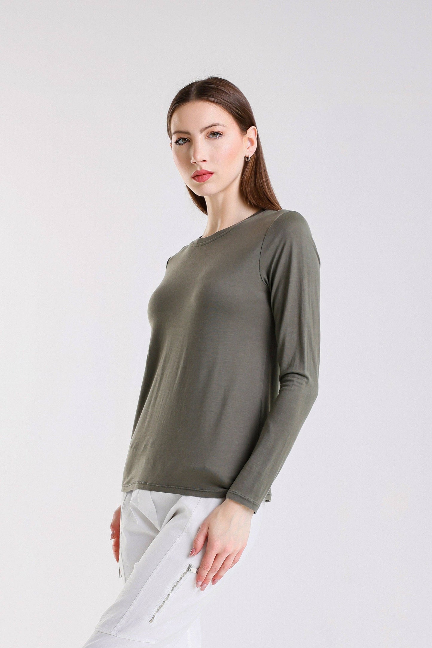 Renata Long Sleeve Crew Neck Tee (BLS432)