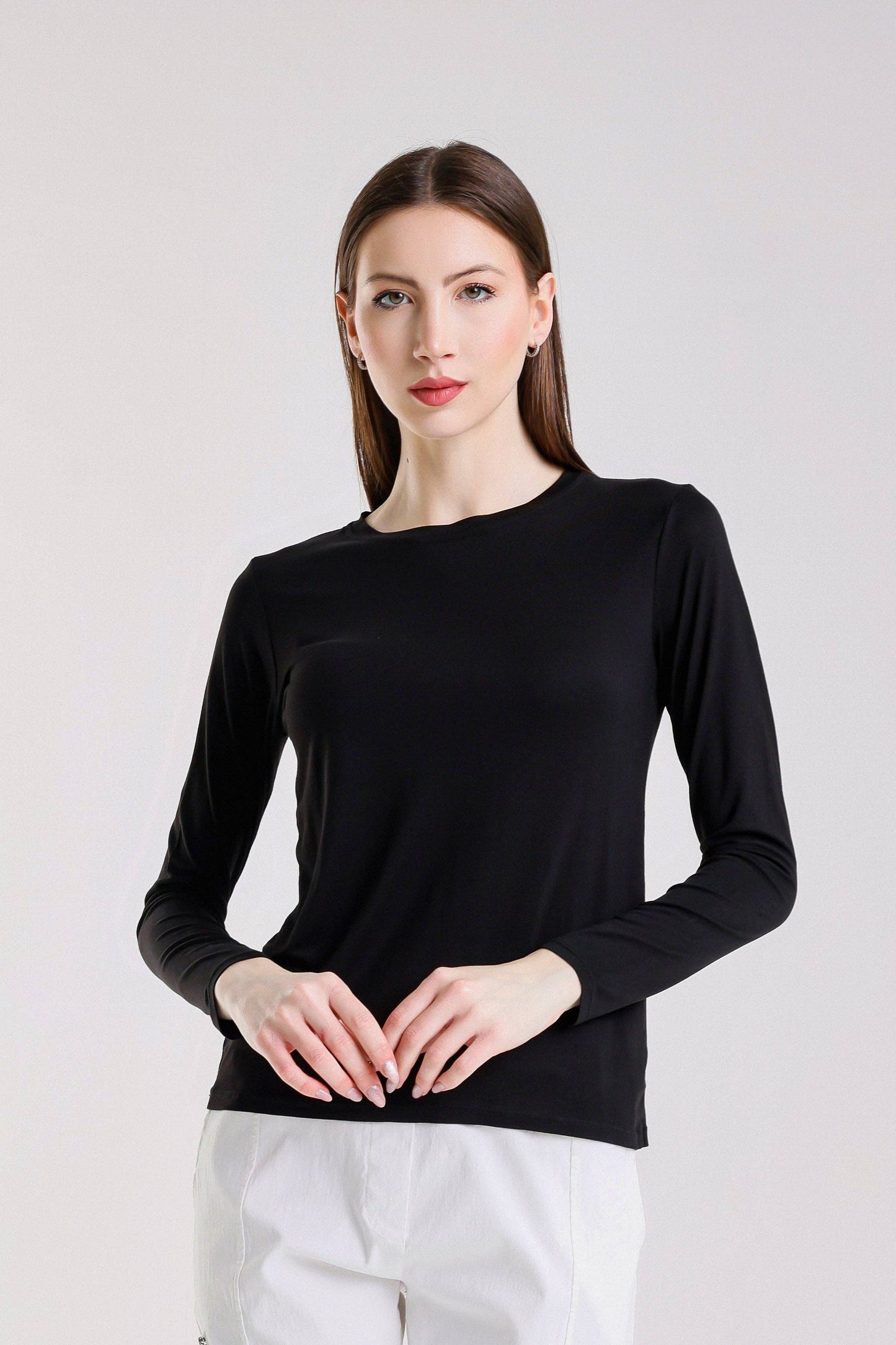 Renata Long Sleeve Crew Neck Tee (BLS432)