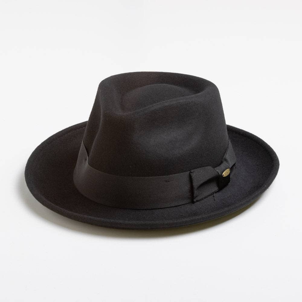 Mens Winter Wool Felt Crushable Fedora Hat- Bristol