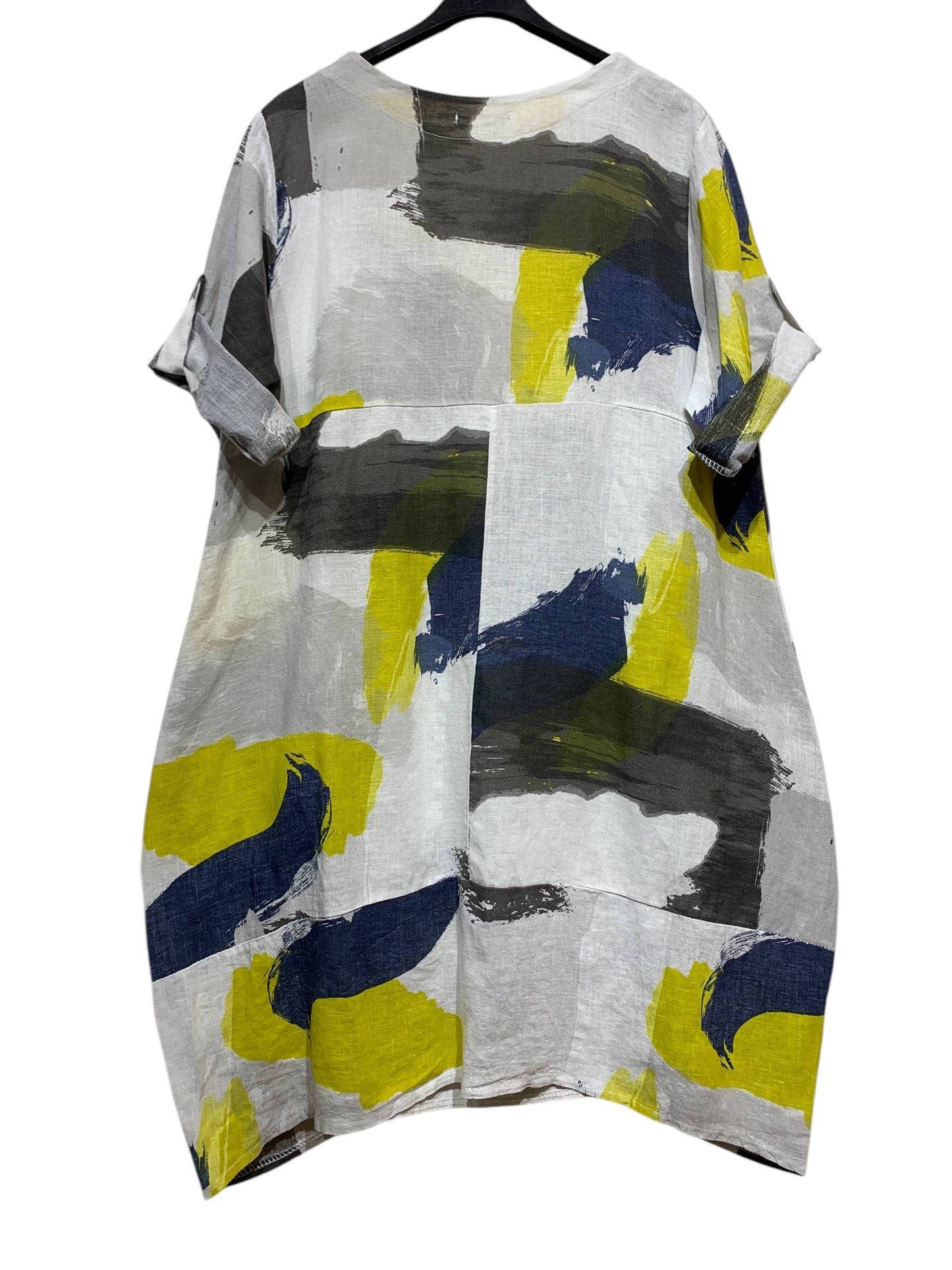 LINEN DRESS 0423 SPRING SUMMER CLOTHING ABSTRACT PATTERN