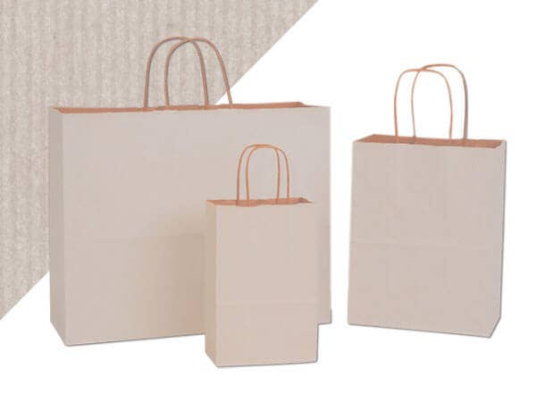 Recycled Shadow Stripe Kraft Paper Retail Shopping Bags