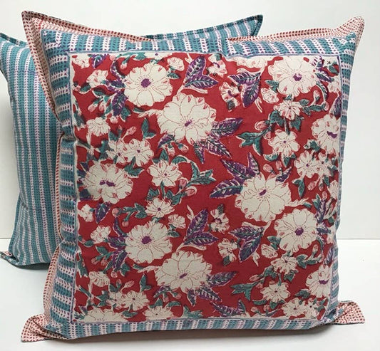 Pillow Printed 18" x 18" Camelia Red(Plum)