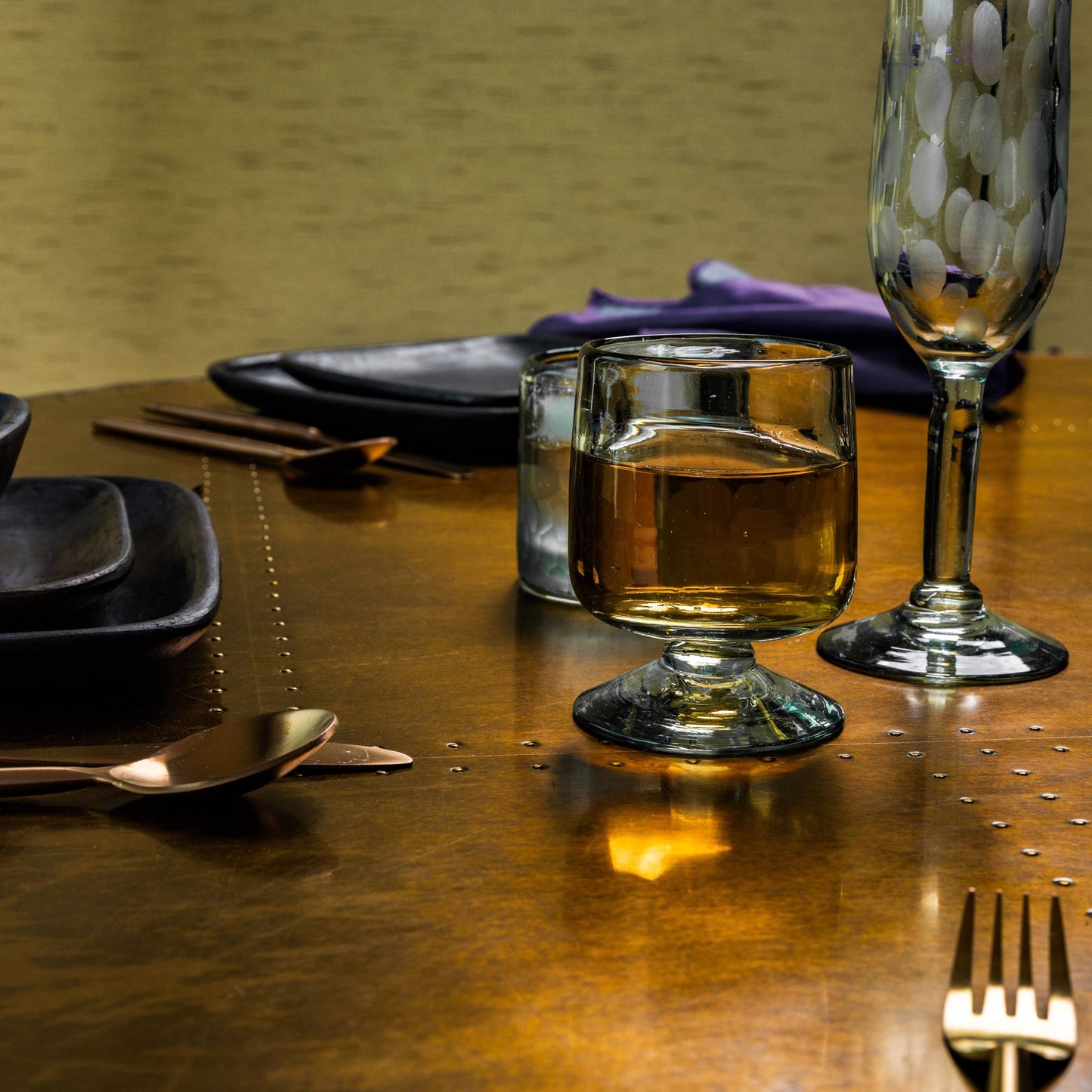Handblown Short Stemmed Wine Glass