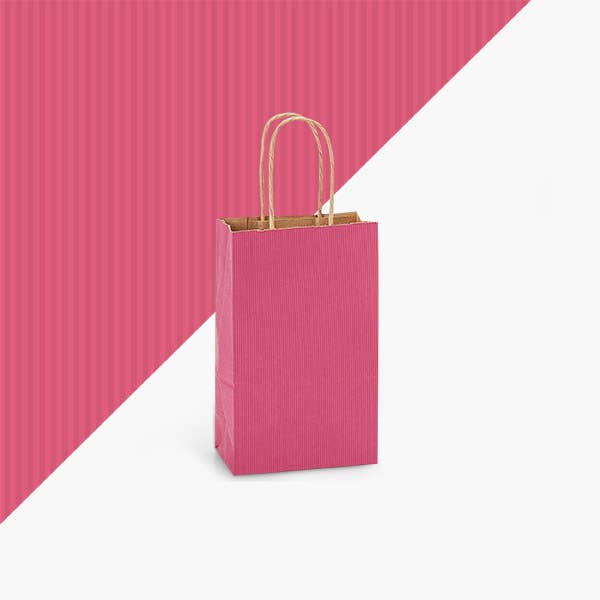 Recycled Shadow Stripe Kraft Paper Retail Shopping Bags