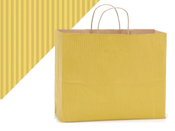 Recycled Shadow Stripe Kraft Paper Retail Shopping Bags