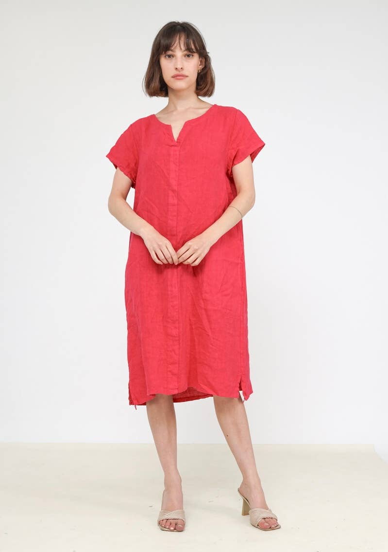 37692 TUNIC IN 100% LINEN: COPPER