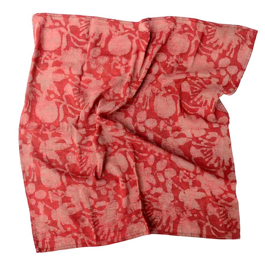 Red Block Print Bandana, Valentine Head Scarf Radha