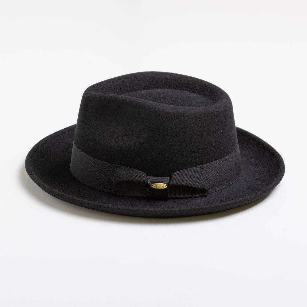 Mens Winter Wool Felt Crushable Fedora Hat- Bristol