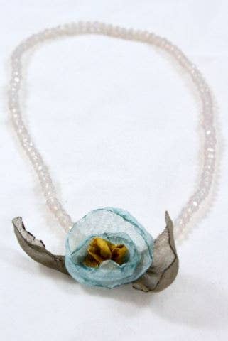 White Double Crystal Flower Bracelet -The Classics Collection- B1-1028