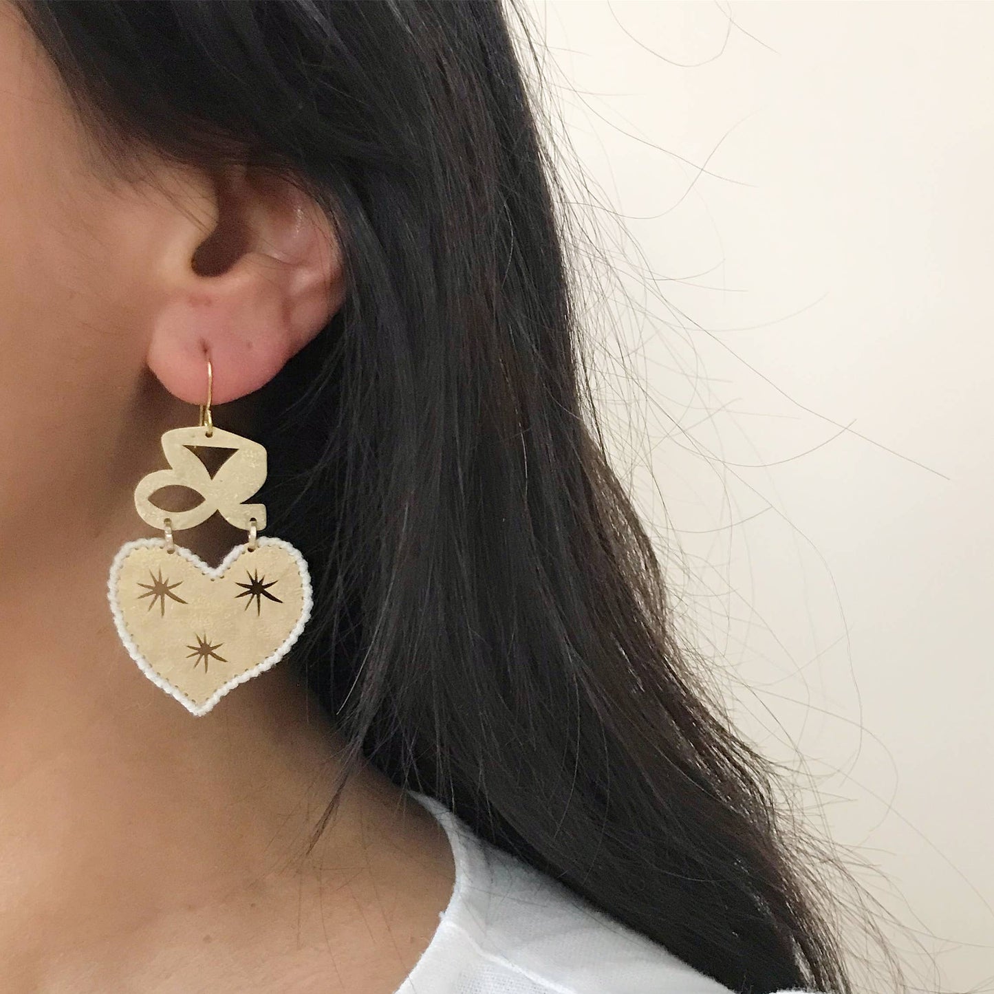 Brass Earrings, Bohemian Contemporary Handmade Jewelry