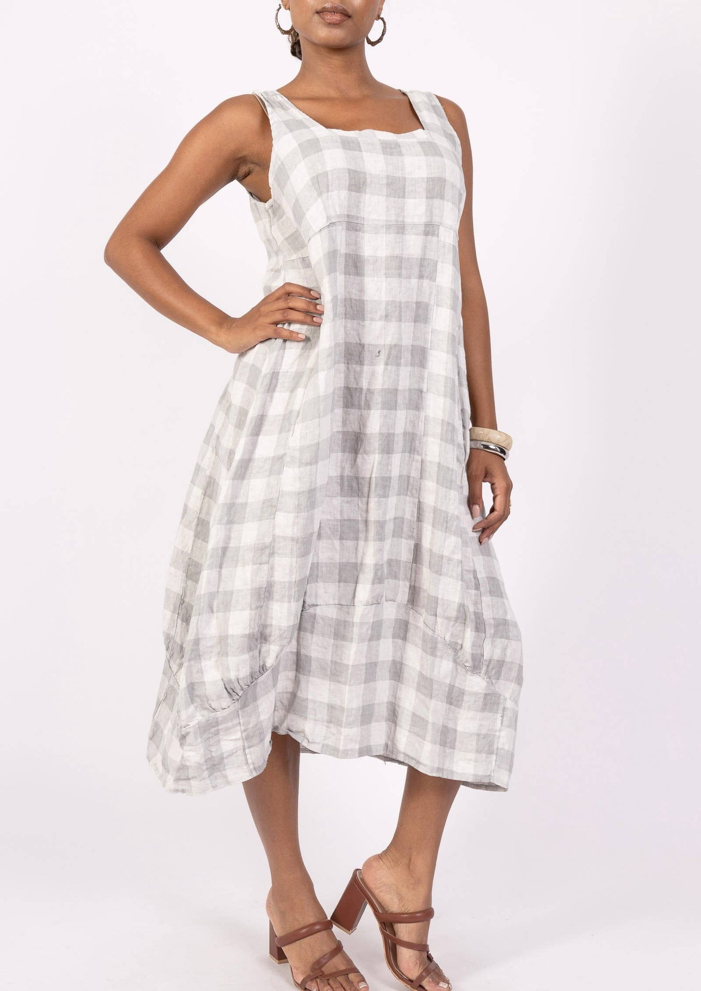 Gingham Linen Dress