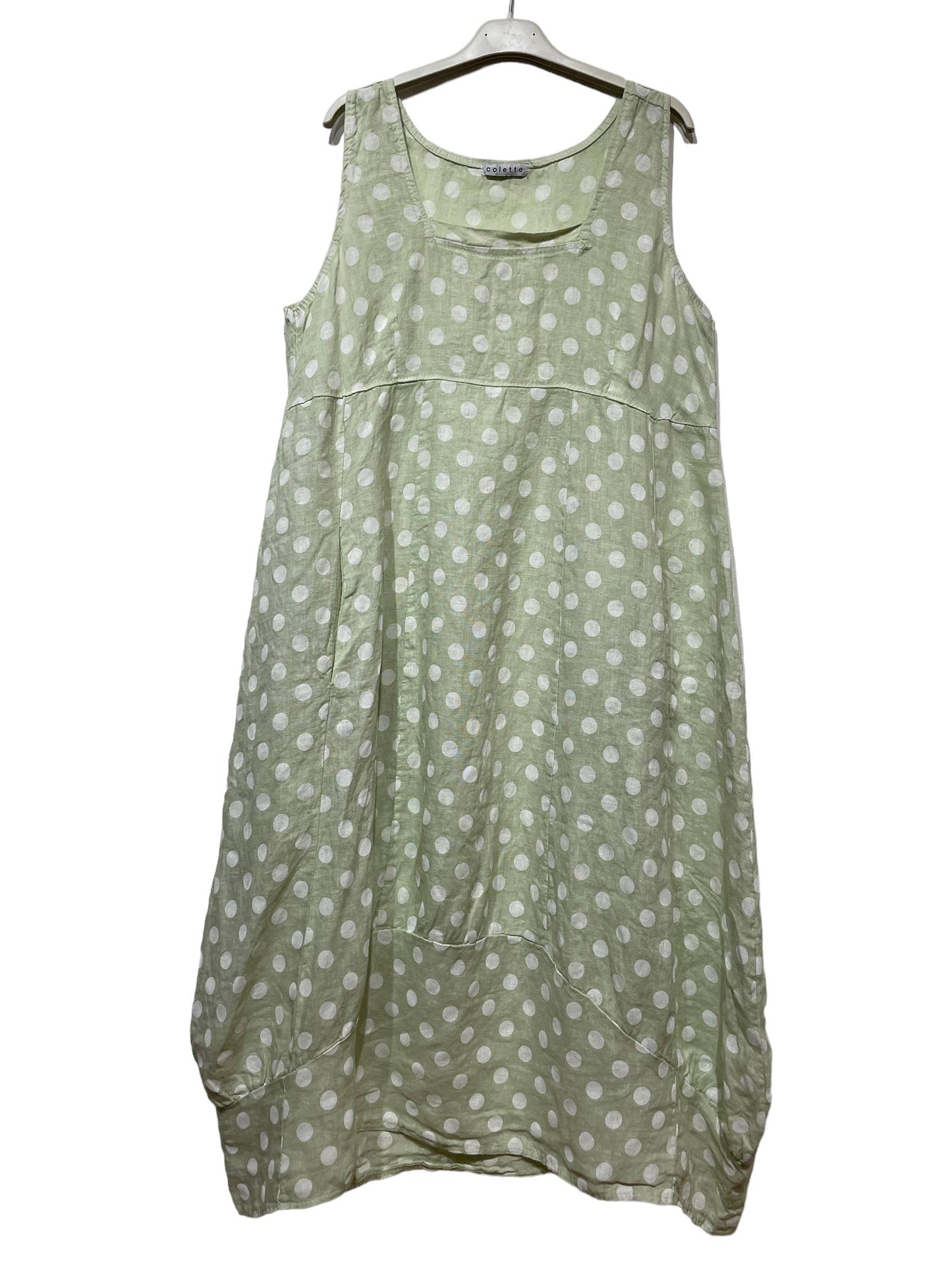322 POLKA DOT DRESS IN LINEN SPRING SUMMER CLOTHING