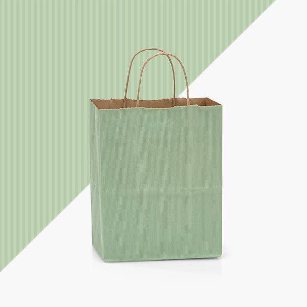 Recycled Shadow Stripe Kraft Paper Retail Shopping Bags