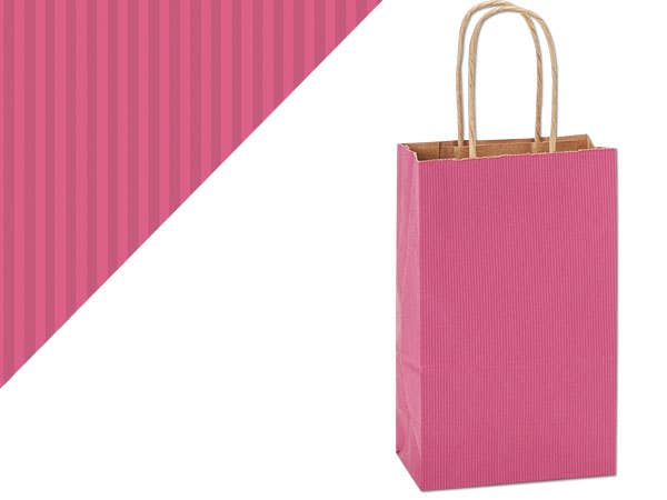 Recycled Shadow Stripe Kraft Paper Retail Shopping Bags