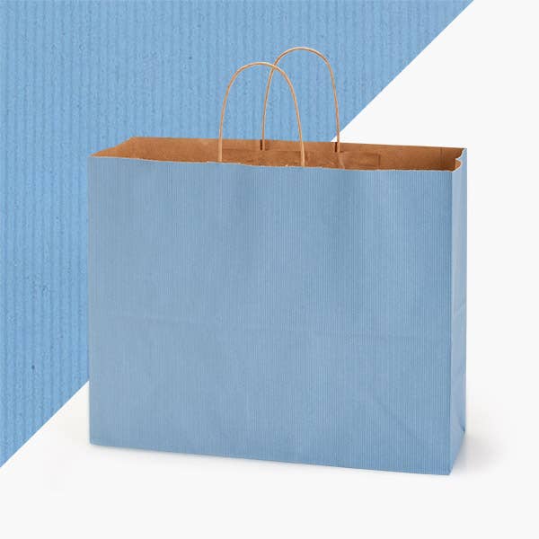 Recycled Shadow Stripe Kraft Paper Retail Shopping Bags