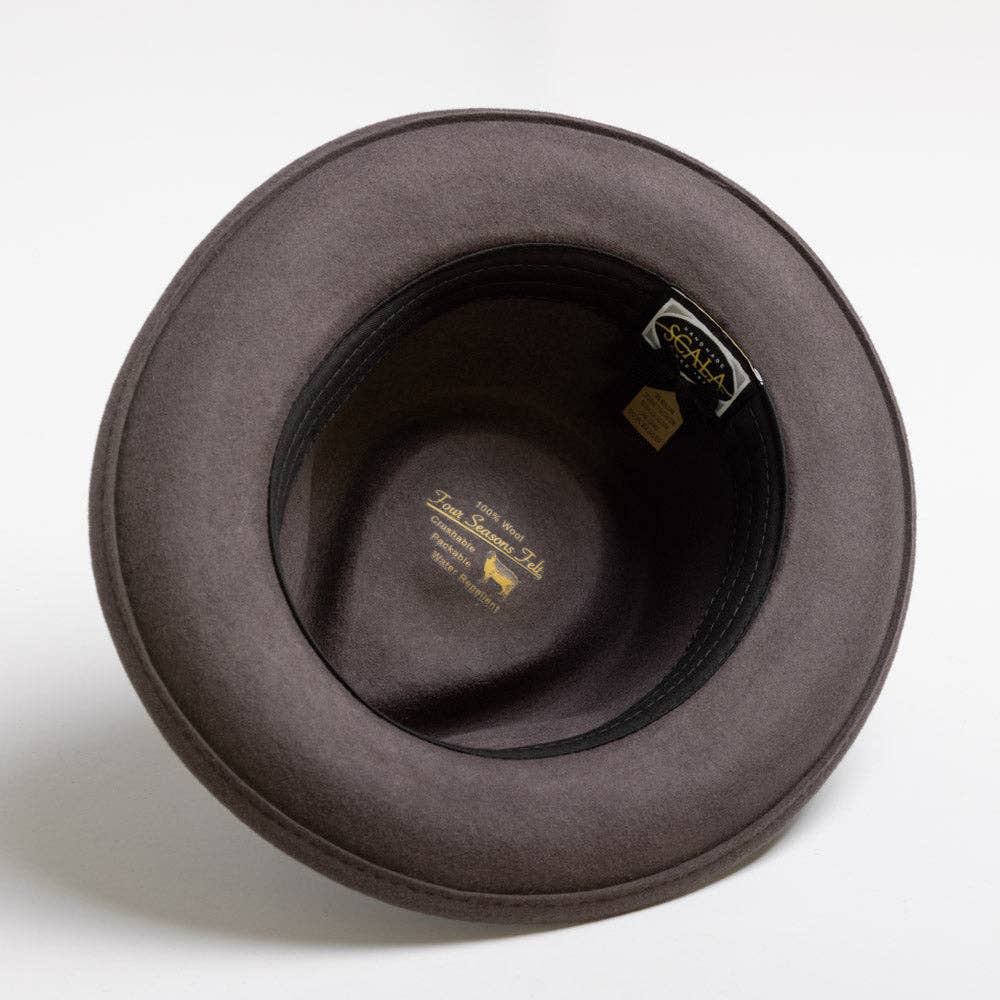 Mens Winter Wool Felt Crushable Fedora Hat- Bristol