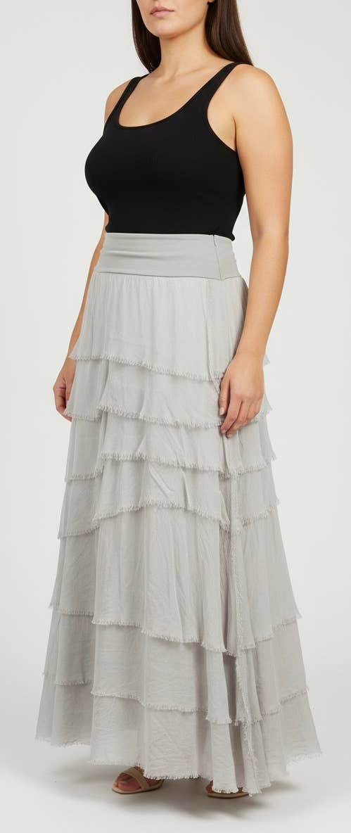 Silk Ruffle Skirt 
No Tariffs Will Be Added