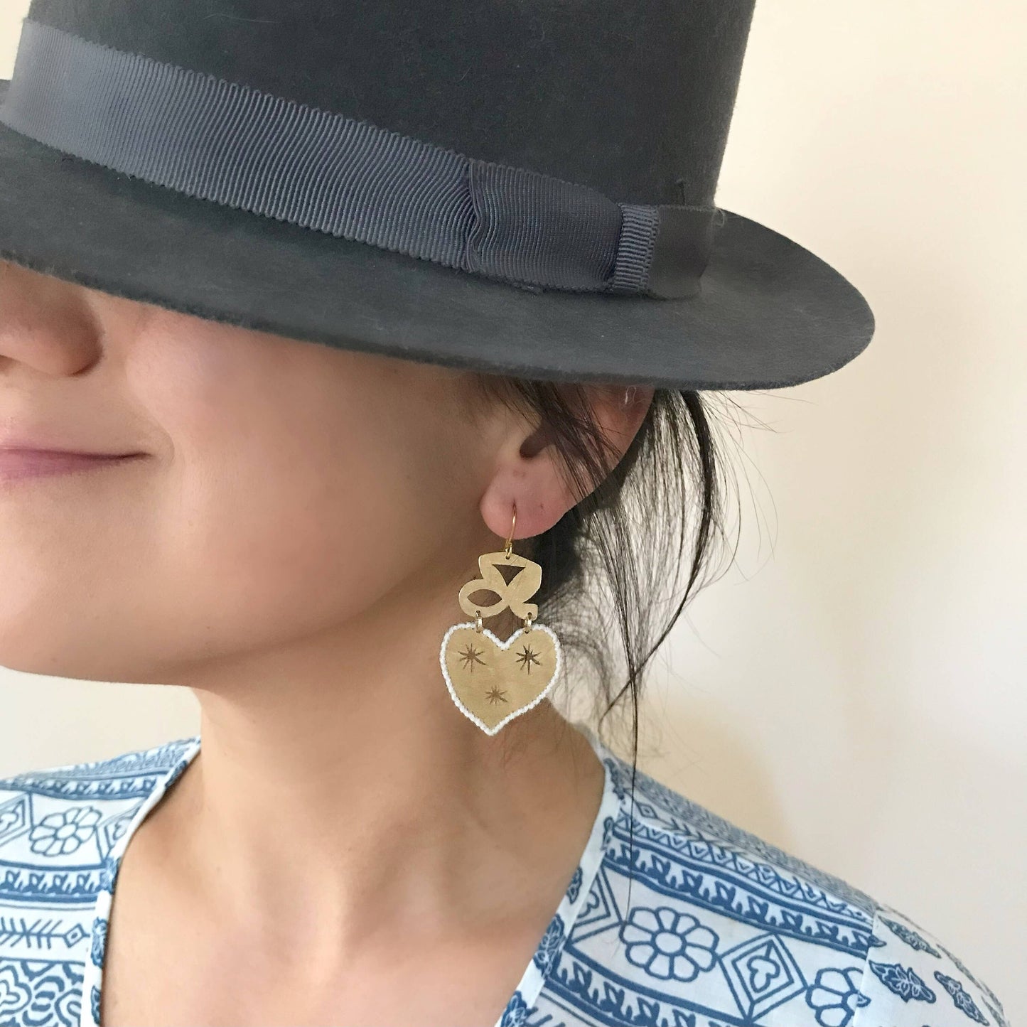 Brass Earrings, Bohemian Contemporary Handmade Jewelry