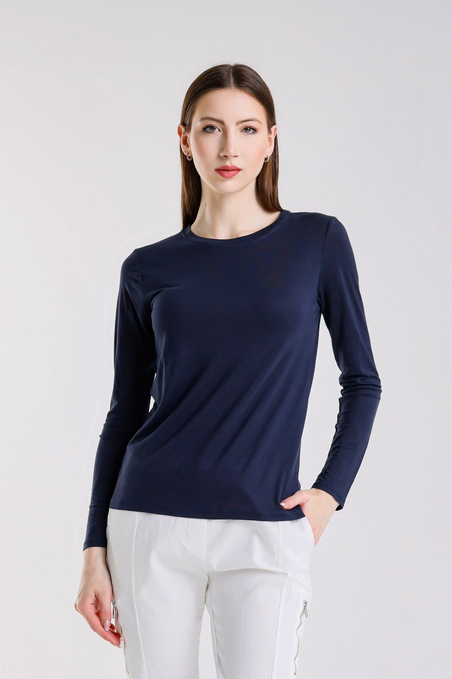 Renata Long Sleeve Crew Neck Tee (BLS432)