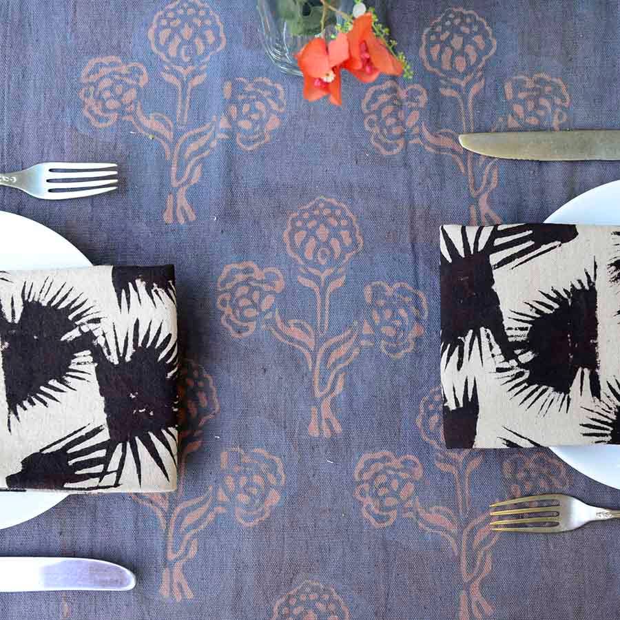 Fern - Black Organic Cotton Napkins - Set of 4