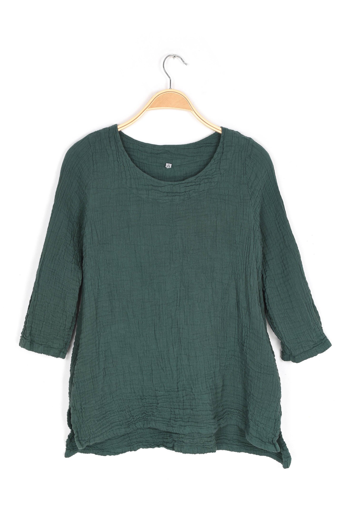 Crinkle Cotton Long Sleeve Tunic-03477 (S/M, L/X, XXL)