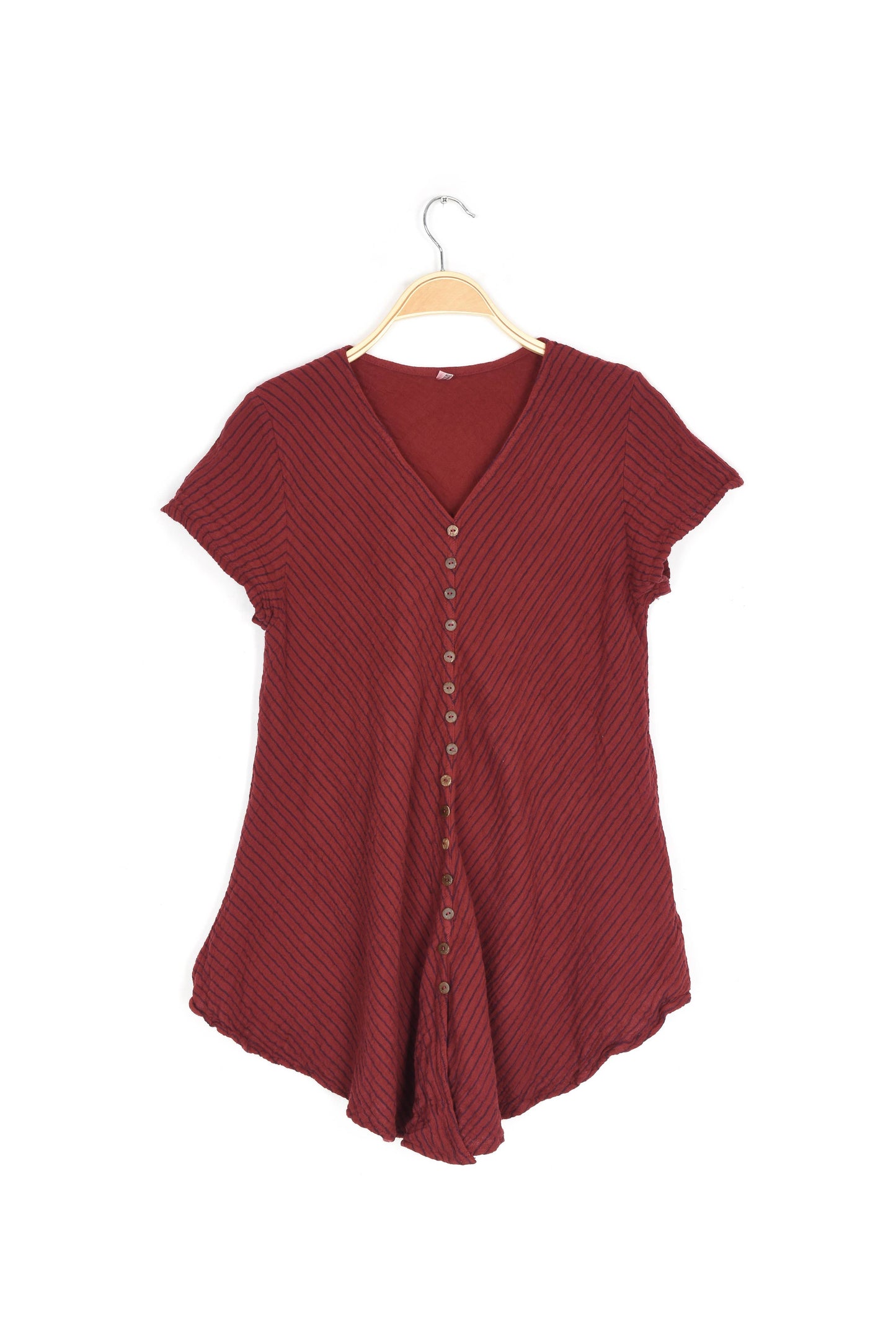Striped Cotton Button Front Top-07452 (S/M, L/X, XXL)