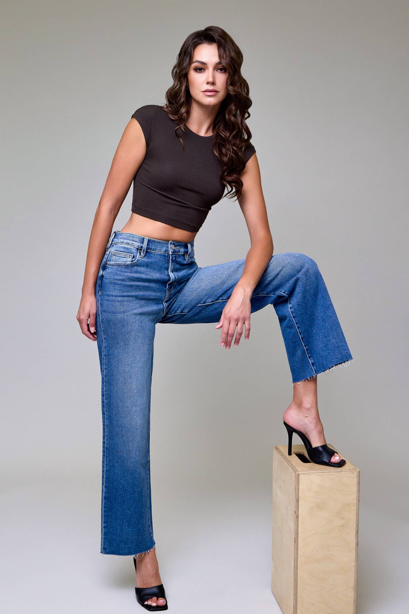 Medium Dark Clean Stretch Dad Jean