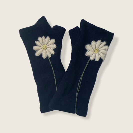 Fingerless Cashmere Gloves-Daisy