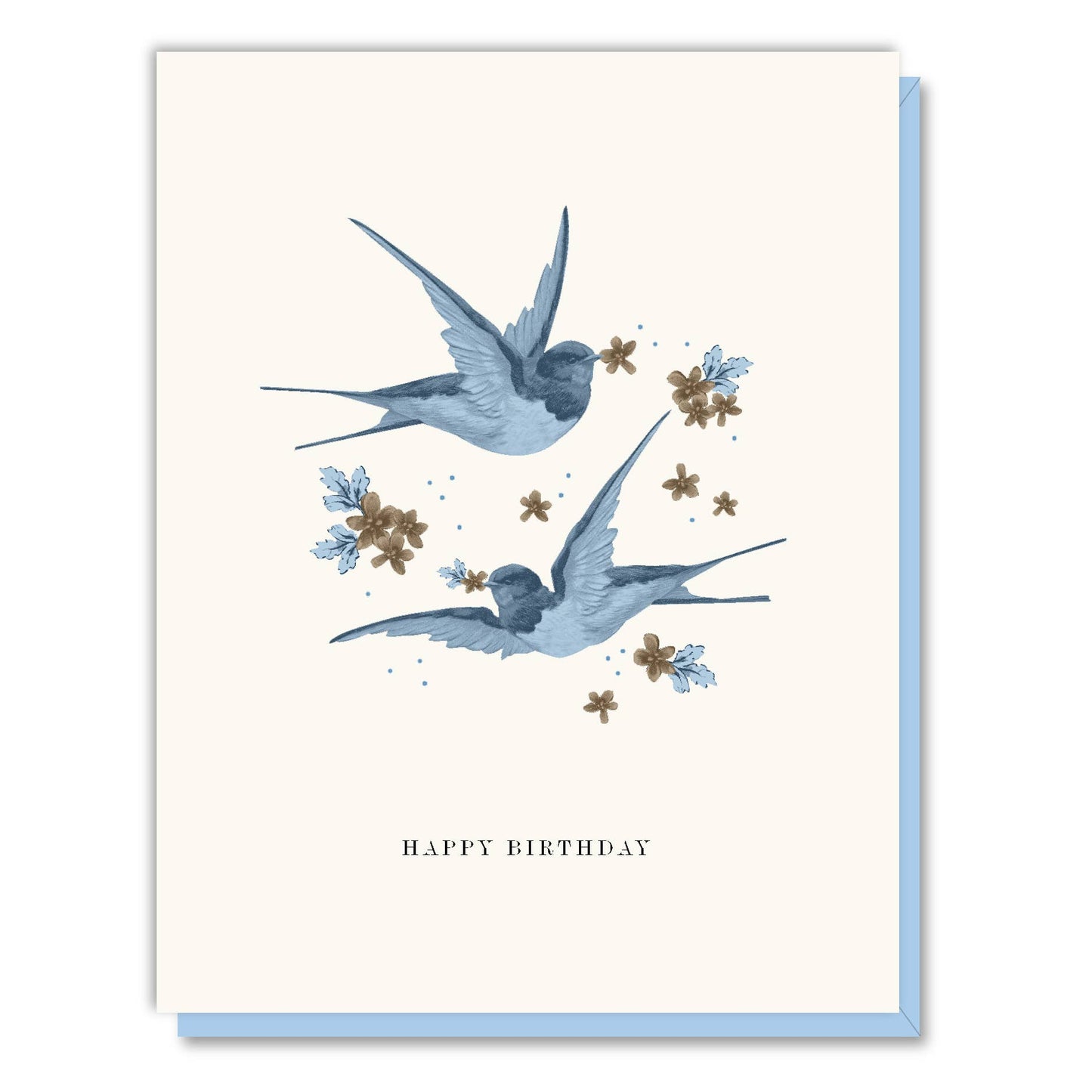 Blue Birds Birthday Card